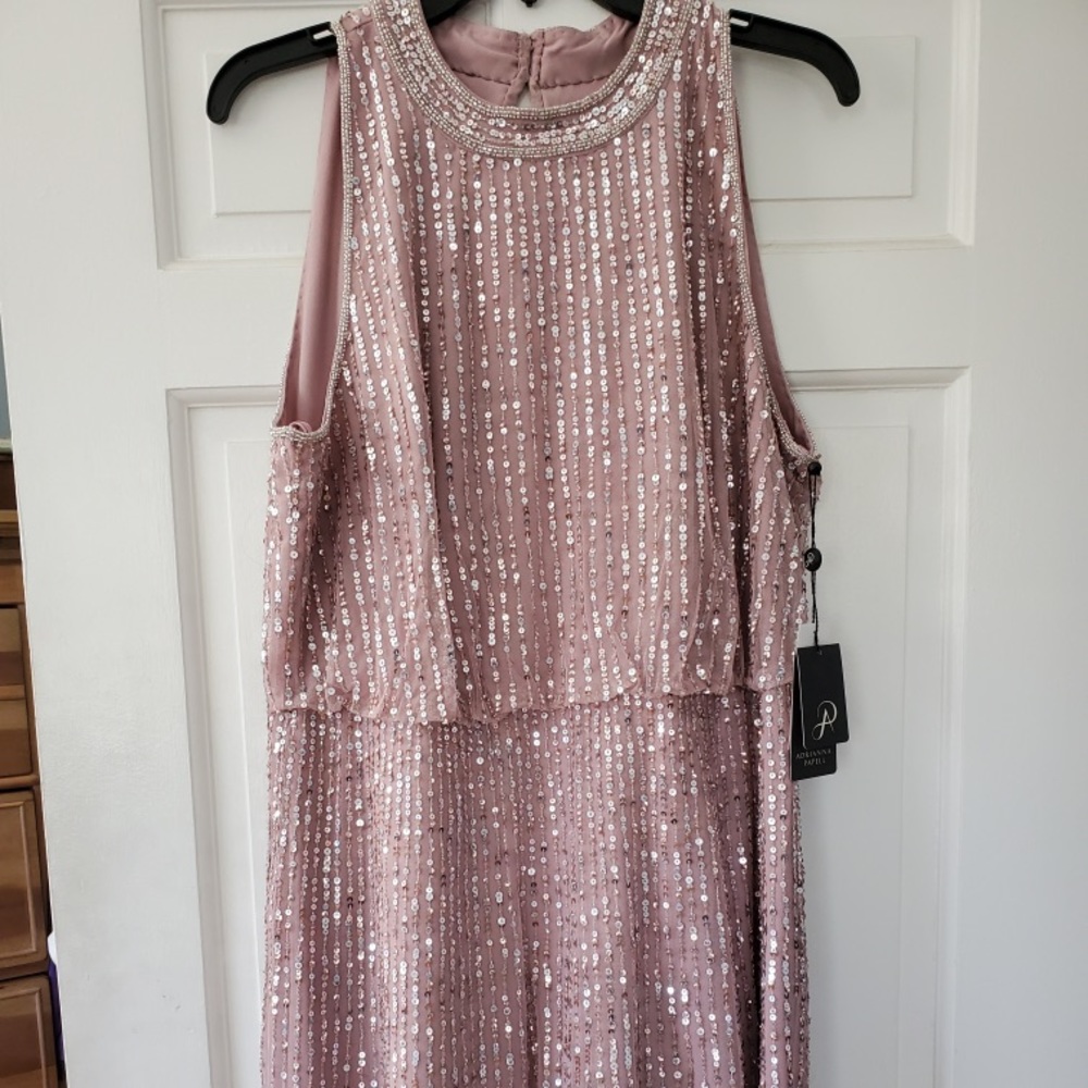 Elegant Pink Sequin Dress